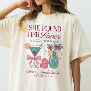 Lover Bachelorette Party Shirts, She Found Her Lover Bachelorette Shirts, Hen Party Shirt, Custom Last Name, Cocktail Club Bachelorette