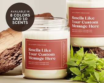 Huele personalizado a vela, regalo de vela divertido, regalo de cumpleaños personalizado vela divertida, regalo de nombre personalizado, regalo de mejor amigo, vela de Navidad
