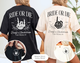 Bride Or Die Bachelorette Shirts, Til Death Do We Party, Halloween Bachelorette Shirts, Gothic Bachelorette, Spooky Bridesmaid Gifts