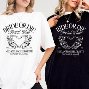 Bride Or Die Bachelorette Shirts, Til Death Do We Party, Halloween Bachelorette Shirts, Gothic Bachelorette, Spooky Bridesmaid Gifts