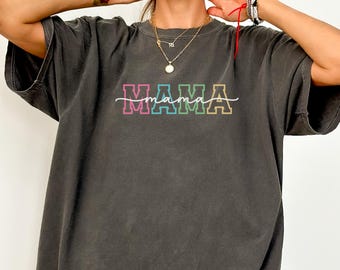 Mama Shirt, Comfort Colors Mama Shirt, Retro Mama Shirt, Pregnancy Reveal Shirt, Mother's Day Shirt,  Baby Shower Gift, Mom Pregnancy Gift