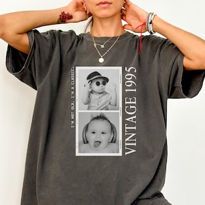 Personalized 30th Birthday Shirt, Custom Photo And Year Shirt, 30th 40th Birthday Gift, Vintage 1995 Comfort Colors Shirt, Vintage Photo Tee
