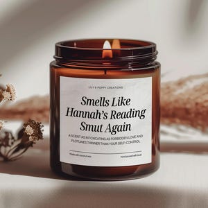 Smut Reader Candle Gift, Smells Like She's Reading Candle, Funny Candle Gift, Gift For Her Avid Reader, Bookworm, Booktok, Smut Lover Gift
