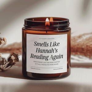 Custom Smells Like She's Reading Again Candle, Funny Candle Gift, Personalized Gift For Wife Girlfriend, Bookworm, Booktok, Book Lover Gift