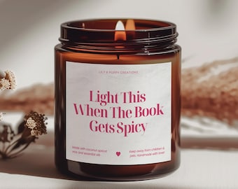 Book Gets Spicy Candle, Reader candle, Fanstasy book, Bookish, Literary candle gifts for readers, Book lover candle, Spicy booktok, Booktube