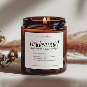 Bridesmaid Noun Candle, Bridesmaid Proposal Candle, Bridesmaid Gifts, Wedding Party Gifts, Bulk Bridesmaid Proposal Gift , Funny Candle