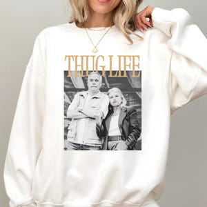 Thug Life Sweatshirt, Thug Life Retro Graphic Tee, Oversized T-Shirt, 90s Inspired Hip Hop Shirt, Unisex Casual Wear, Fun Graphic T-Shirt