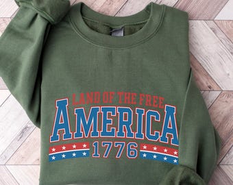 Terra del Dono Gratuito, Maglietta America Terra del Dono Gratuito, Maglietta America in Distressed, Maglietta con Bandiera USA, Maglietta con Stelle e Strisce, Regalo per il 4 Luglio