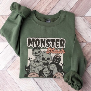 Monster Mash Sweater, Retro Halloween shirt, Monster Mash TShirt, Vintage Ghost Halloween t-Shirt, Monster Tee, Retro Fall Top, Fall Shirt