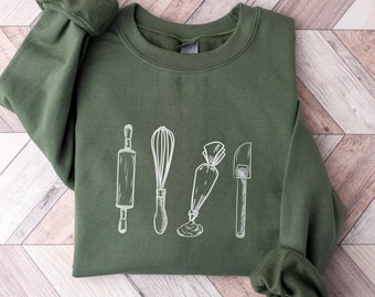 Baking Sweatshirt, Bakery Sweatshirt, Baker Gift, Baking Lover Gift, Baking Gifts, Baking Crewneck, Baking Shirts, Baker Shirt Baker Sweater