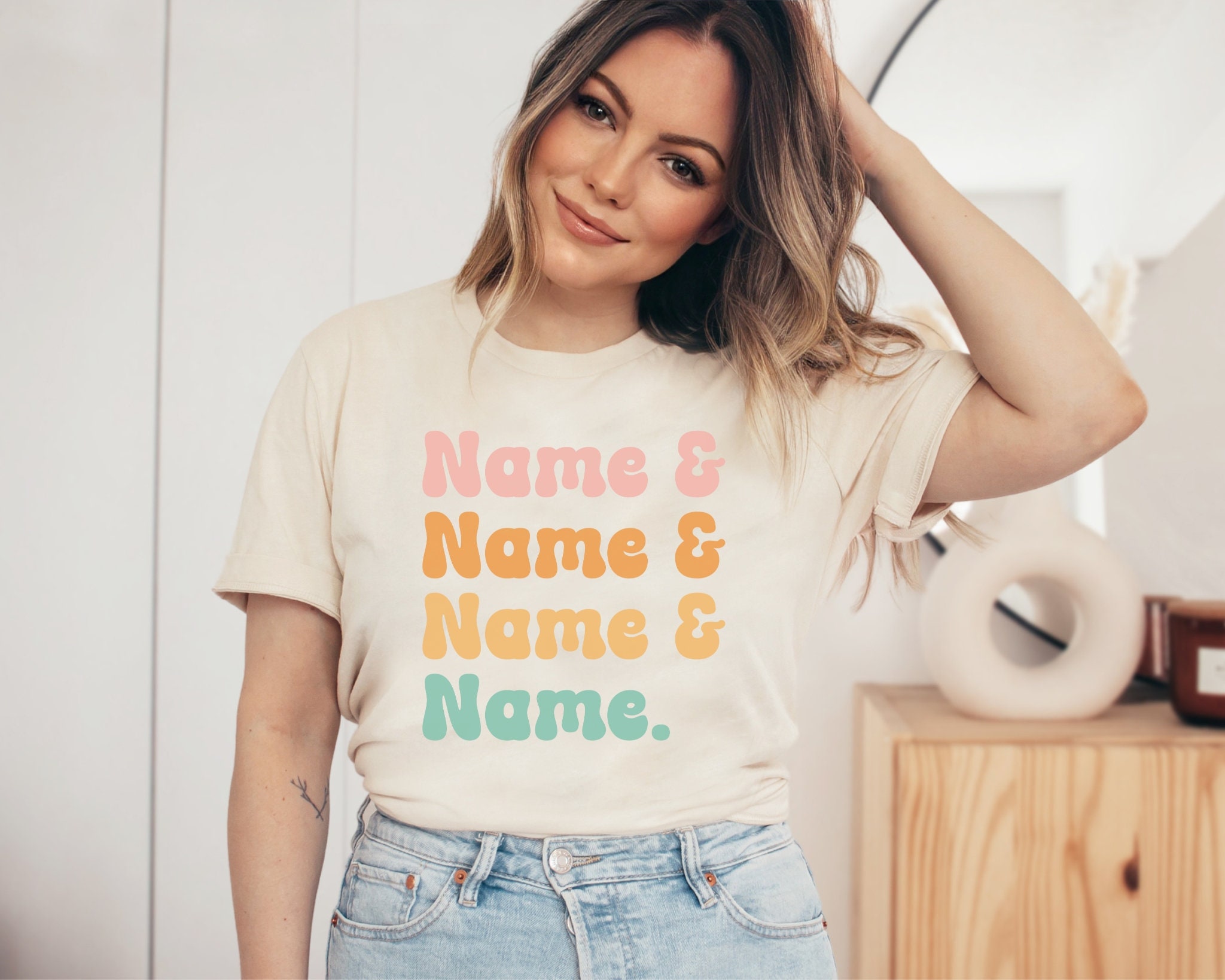 Custom Name List Shirt, Custom Vintage Shirt, Personalized Name Shirt ...