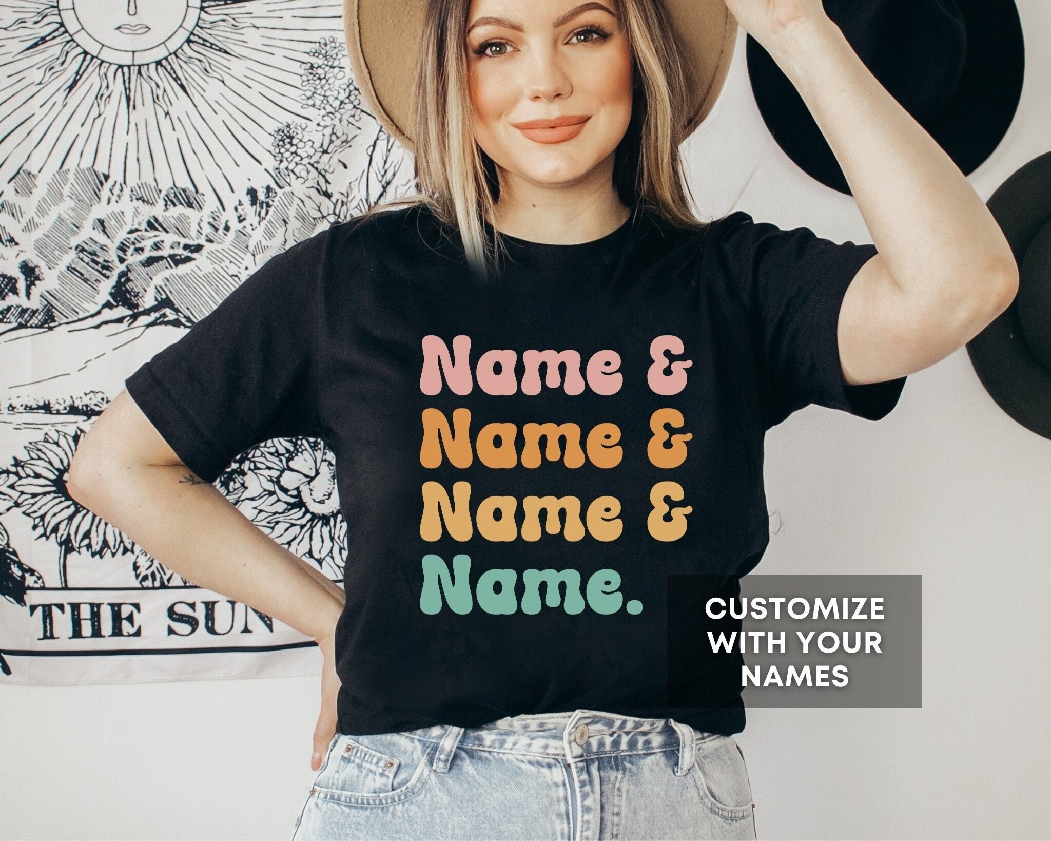Custom Name List Shirt, Custom Vintage Shirt, Personalized Name Shirt ...