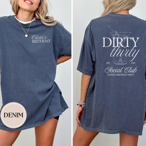 Comfort Colors Dirty 30 Shirt, 30th Birthday Shirt, Custom 30th Birthday Social Club Cocktail Shirt, Birthday Party Matching Tshirts