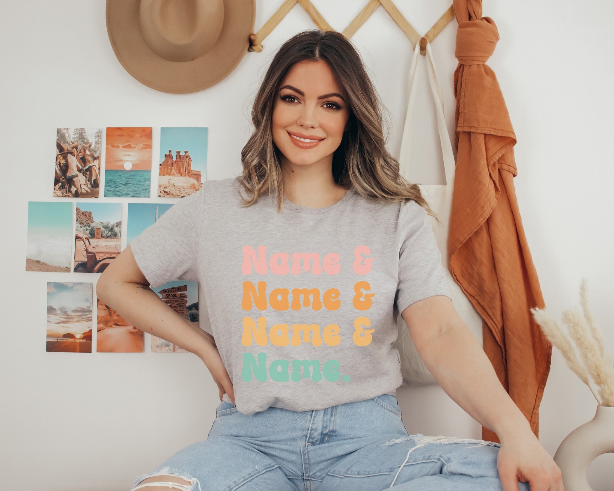 Custom Name List Shirt, Custom Vintage Shirt, Personalized Name Shirt ...