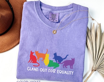 Claws Out For Equality Shirt, LGBT Friendly Shirt, LGBT Support Shirt, Rainbow Shirt, LGBT Heart Shirts, Pride Sweatshirts, Pride Flag Shirt