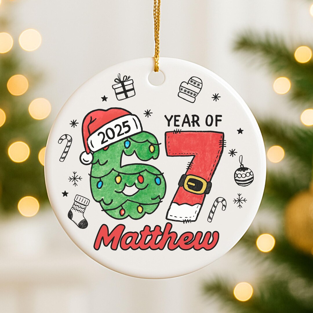 Kids Christmas 67 Ornament - Six Seven Ornament - Gen Alpha Christmas ...
