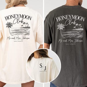 Custom Name Honeymoon Comfort Colors Shirts, Mr and Mrs Shirts, Just Married Shirt, Hubby Wifey Shirt, His and Hers Shirts, Newlywed Shirt