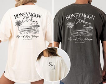 Custom Name Honeymoon Comfort Colors Shirts, Mr and Mrs Shirts, Just Married Shirt, Hubby Wifey Shirt, His and Hers Shirts, Newlywed Shirt