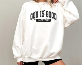 Gud är god tröja, kristen tröja, religiös outfit, retro tro t-shirt, kristen kors grafiska t-shirts, religiös tröja