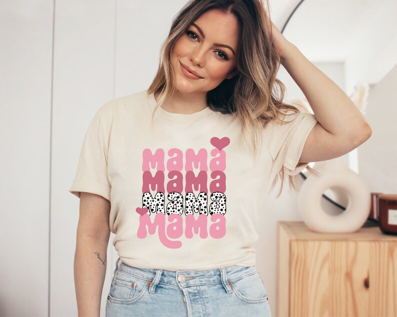 Leopard Print Mama Shirt, Mama Shirt, Retro Mama T-shirt, Mother's Day ...