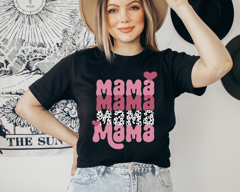 Leopard Print Mama Shirt, Mama Shirt, Retro Mama T-shirt, Mother's Day ...