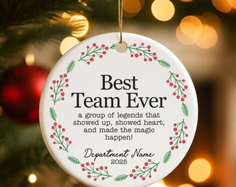 Best Team Ever 2025 Weihnachten Keramik Ornament: Personalisiertes Arbeitskollegen Geschenk für Kollegen