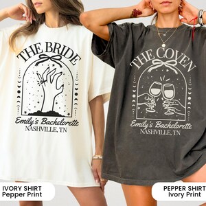 Custom Witchy Bachelorette Shirt, Halloween Bachelorette Party Shirt, Witchy Bride Shirt, Bride Celestial Bach, Spooky Bridesmaid Gifts