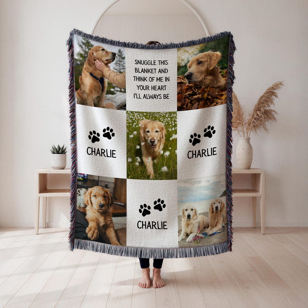Custom Pet Memorial Blanket | Personalized Photo Dog Blanket ...