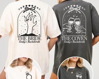 Witchy Bride vrijgezellenfeest shirt, Halloween vrijgezellenfeest shirt, Witchy Bride shirt, Celestial Bach, aangepaste vrijgezellenfeest shirts