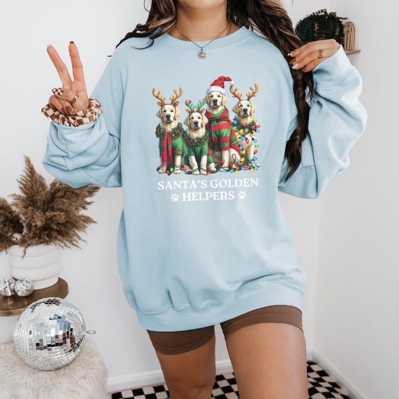 Christmas Golden Retriever Sweatshirt, Santas Golden Helpers Sweatshirt