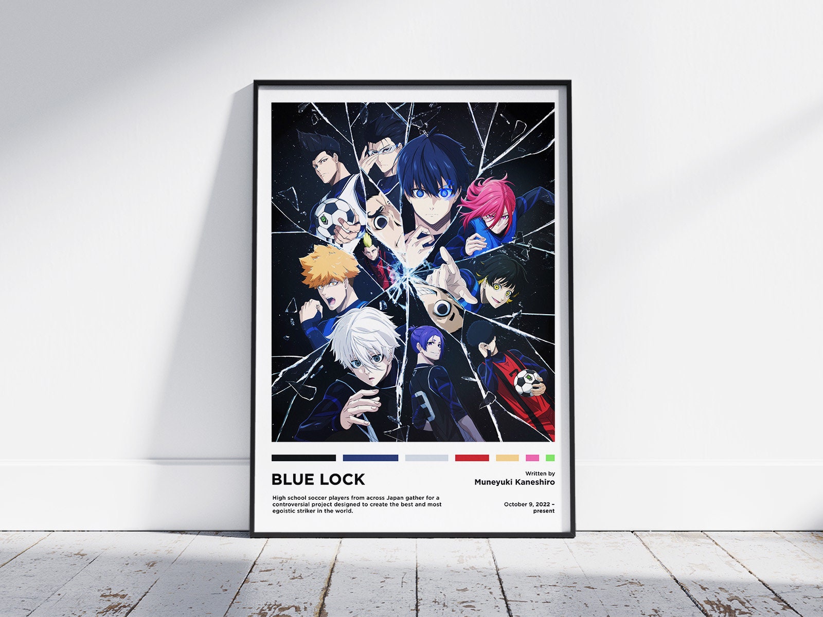 Blue lock all main characters in minimalist and aesthetic vector