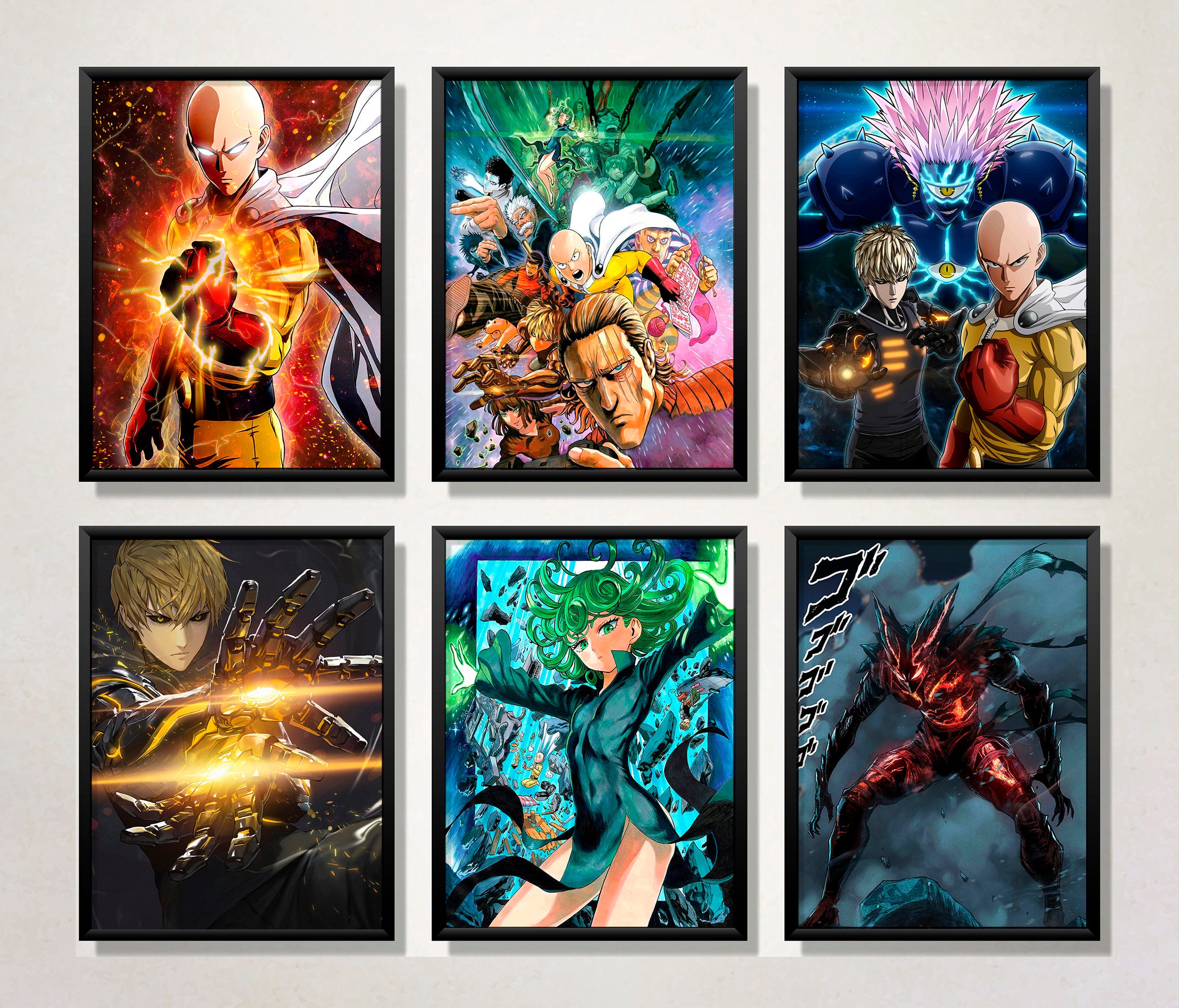 Saitama One Punch Man Hero Manga Anime Poster Canvas Art Prints