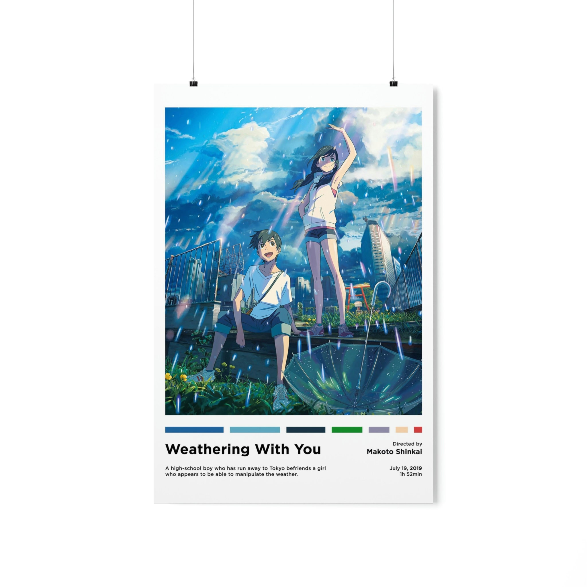 Weathering With You Poster Makoto Shinkai Minimalist Anime Etsy Australia