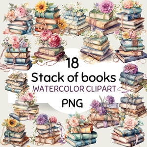 Book Stack for Girls: A Watercolor Story” 11 x 14 Print