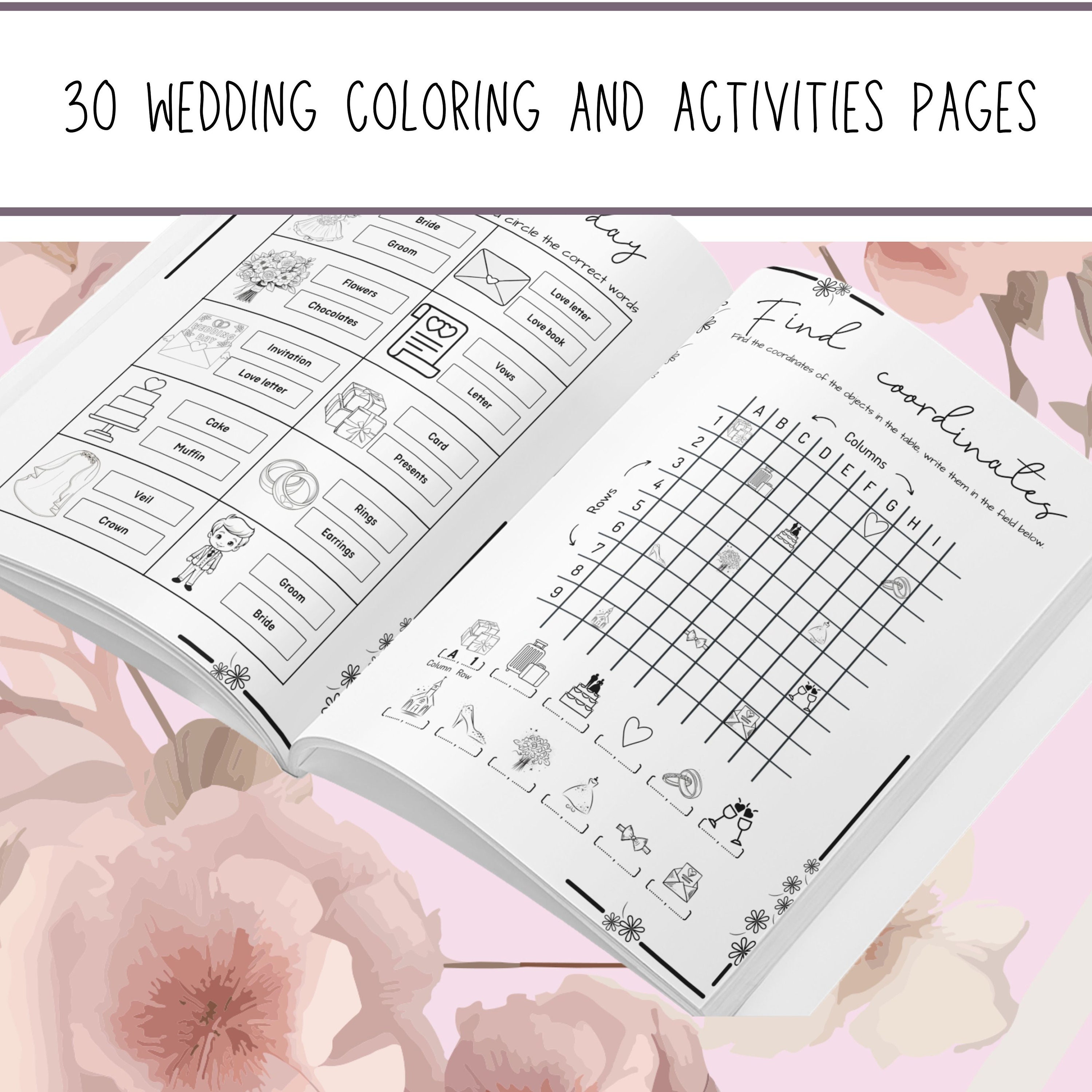 Kids Wedding Coloring Book Children Wedding Book Pages - Etsy