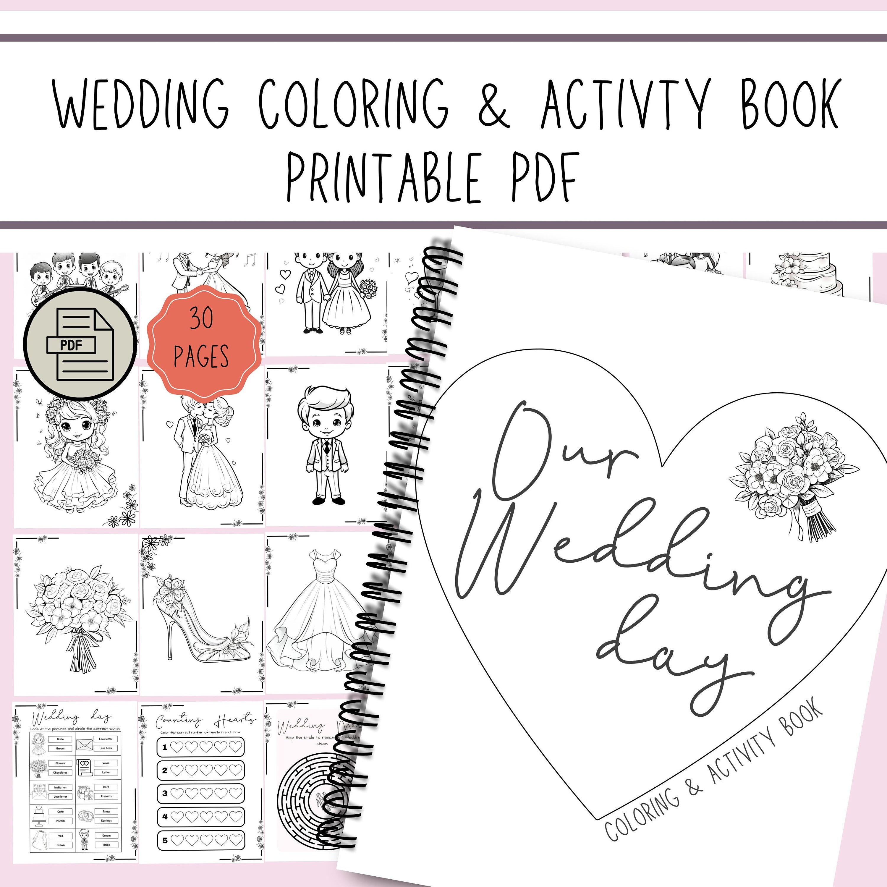 Kids Wedding Coloring Book Children Wedding Book Pages - Etsy