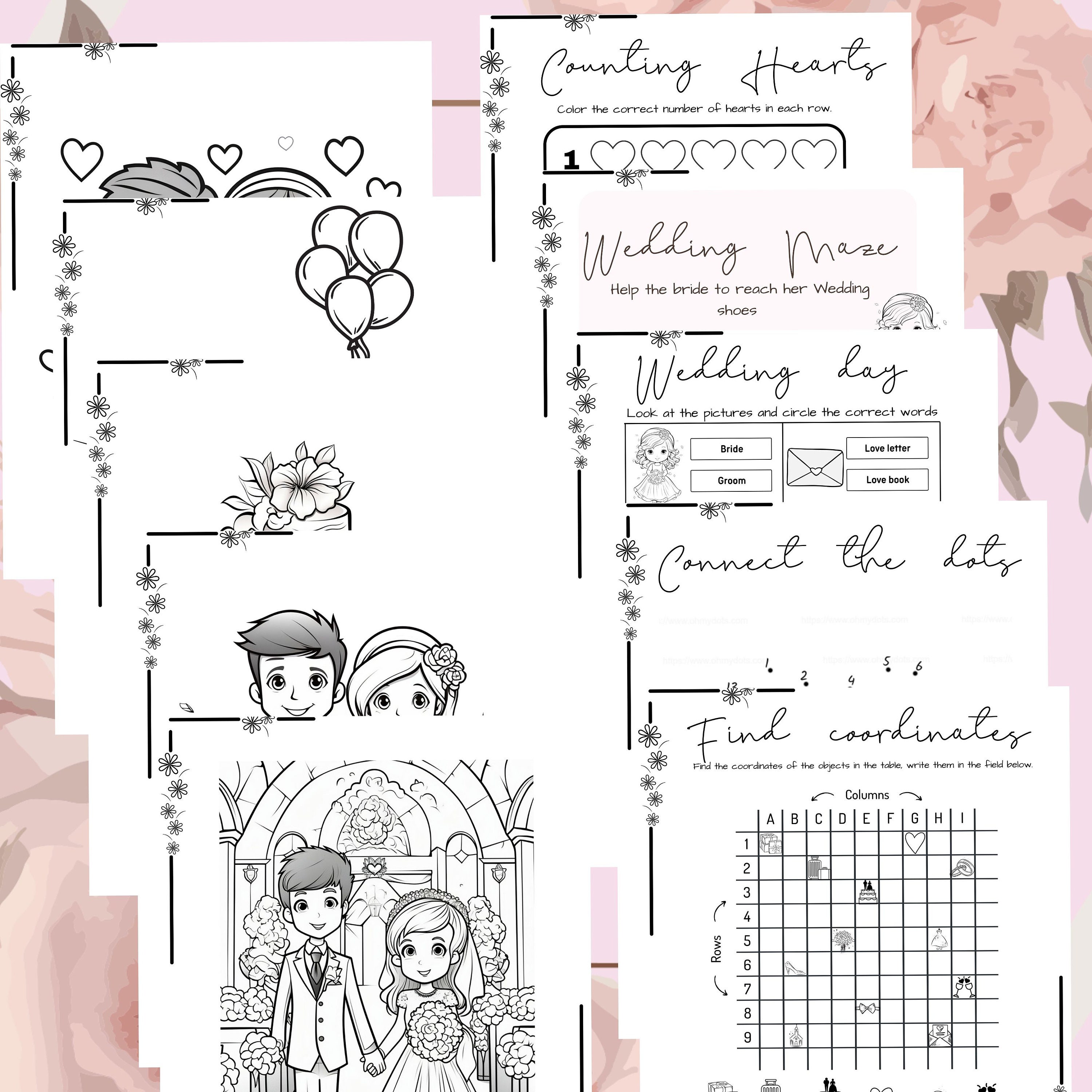 Kids Wedding Coloring Book Children Wedding Book Pages - Etsy