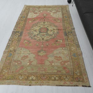 4x8 Rug,Oushak Rug,Handmade Rug,4x8 Area Rug,Living Room Rug,Anatolian Rug,Oushak Area Rug,Turkish Rug 4x8,vintage Area Rug,Wool Rug,A-1036