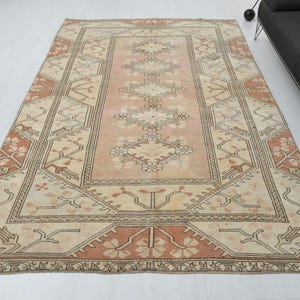 6x10 Area Rug,Handmade Rug,Neutral Rug,6x10 Turkish Rug,Vintage Rug,Living Room Rug,6x10 Oushak Rug,Turkish Rug,Anatolian Large Rug,A-1488