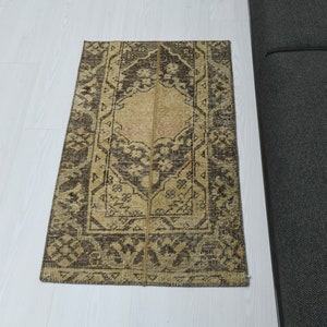 Bath Rug,Small Vintage Rug,Doorway Rug,Bath Mat Rug,Bathroom Rug,2x3 Small Rug,Wool Rug,Turkish Small Rug,2x3 Rug,Soft Small Rug,L-178