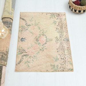 2x2 Mini Turkish Rug Handwoven Vintage Anatolian Wool Kilim Rug Boho Decor Small Area Rug Handmade Tiny Rug, LK-288