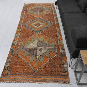 Oushak Runner Rug,Wool Runner Rug,Soft Rug,3x9 Rug,Turkish Runner Rug,Entry Rug,3x9 Vintage Runner,Kitchen Runner Rug,3x9 Runner Rug,B-2414
