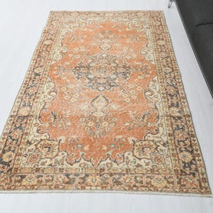Oushak Rug,Vintage Rug,Boho Rug,4x7 Oushak Rug,Area Rug,4x7 Turkish Rug,Handmade Rug,Living Room Rug,4x7 Area Rug,Turkish Small Rug,S-2477