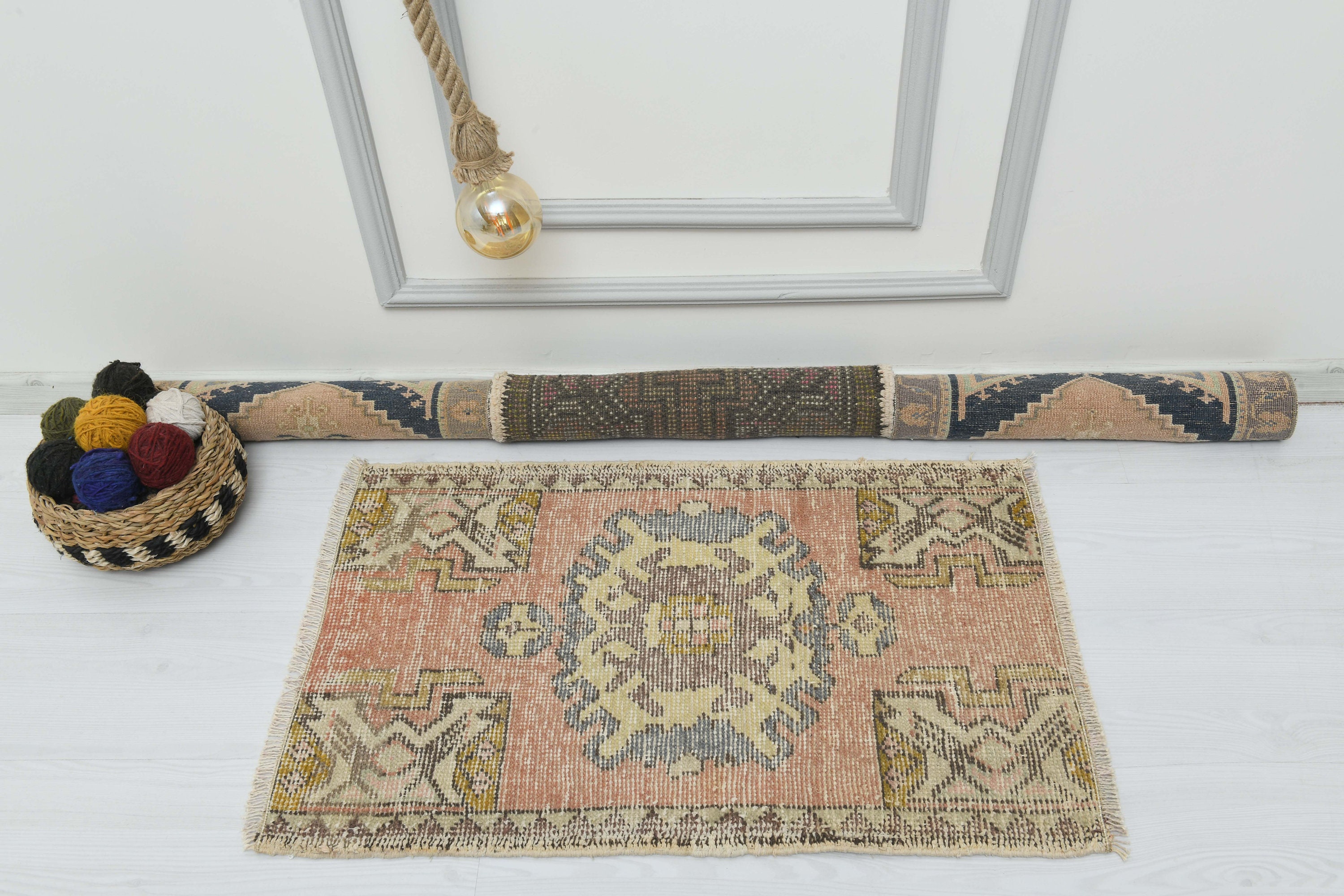 Vintage Bath Rug,turkish Small Rug,2x3 Small Rug,vintage Door Mat Rug