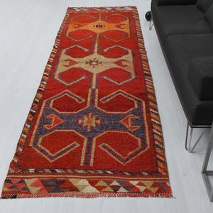 Vintage Runner Rug,Christmas Gift Rug,3x11 Runner Rug,Runner Rug,3x11 Rug,Wool Rug,Boho Rug,3x11,Oushak Runner Rug,3x11 Turkish Runner,M-13