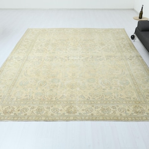 10x12 Large Turkish Rug, Vintage Oversized Area Rug, Handwoven Anatolian Carpet, Oushak Style Boho Living Room Rug, Wool Floor Rug, P-578