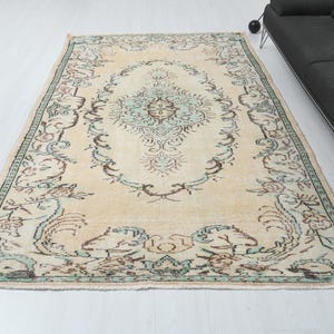 6x8 Rug,Area Rug,Turkey Rug,Handmade Rug,Living Room Rug,6x8 Wool Rug,6x8 Area Rug,Oushak Area Rug,Vintage Rug,Turkish Area Rug,Wool,S-755