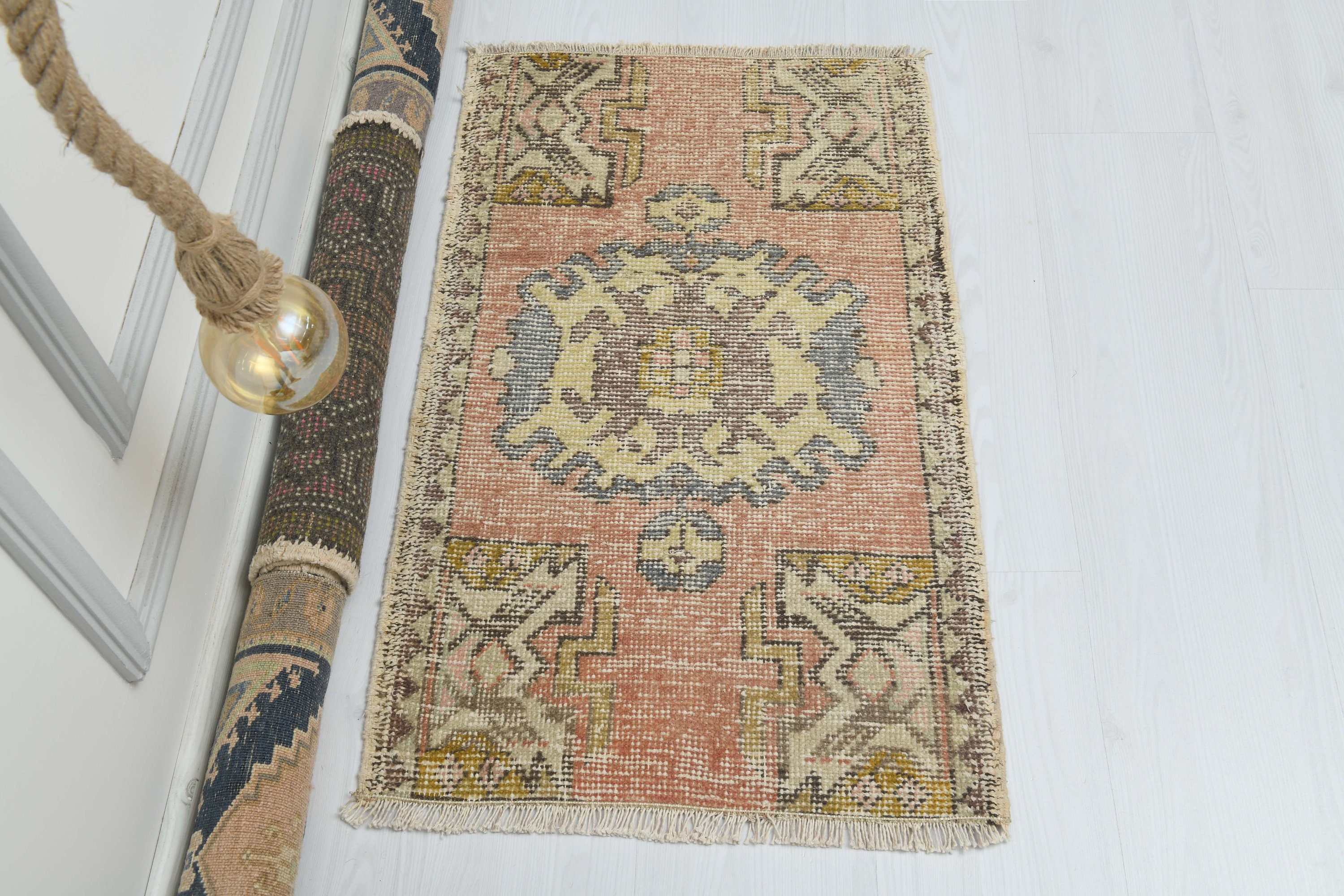 Vintage Bath Rug,turkish Small Rug,2x3 Small Rug,vintage Door Mat Rug