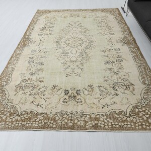 6x10 Turkish Rug,Brown Rug,Beige Rug,Rug,6x10 Oushak Rug,6x10 Vintage Rug,Handmade Rug,Turkish Rug,Living Room Rug,6x10 Area Rug,S-2173