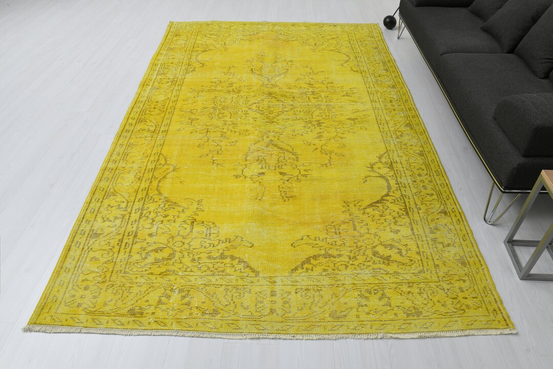 6x10 Rug,yellow Rug,handmade Rug,vintage Rug,6x10 Turkish Rug,soft Rug